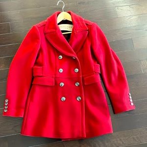 Almost New Burberry Brit Red Peacoat